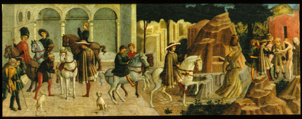 Cassone panel depicting Gualtieri
        and Griselda